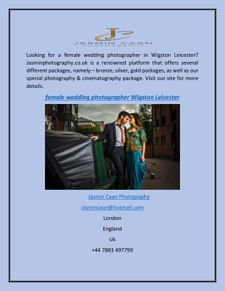 Female Wedding Photographer Wigston Leicester  Jasminphotography.co.uk