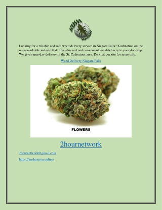 Weed Delivery Niagara Falls Kushnation.online