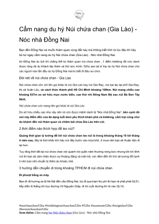 Cam Nang Leo Nui Trekking Nui Chua Chan Gia Lao Cung 52hz