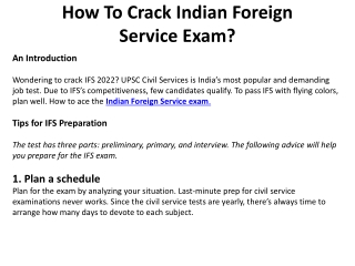 How To Crack Indian Foreign Service Exam