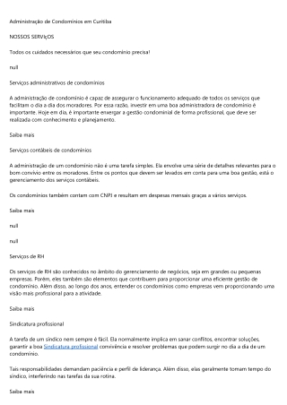 Vai Administração de Condomínios Curitiba Nunca Morrer?/ ForgetAdministração de