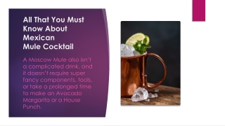 All That You Must Know About Mexican Mule Cocktail