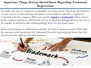 Important Things Startup Should Know Regarding Trademark Registration