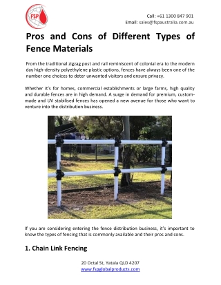 Pros and Cons of Different Types of Fence Materials