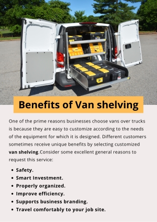 Benefits of Van shelving