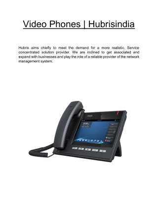 Video Phones  | Hubrisindia