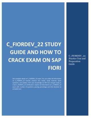 C_FIORDEV_22 Study Guide and How to Crack Exam on SAP Fiori