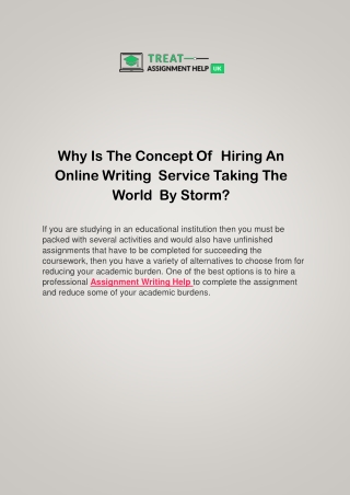 Why Is The Concept Of Hiring An Online Writing Service Taking The World By Storm