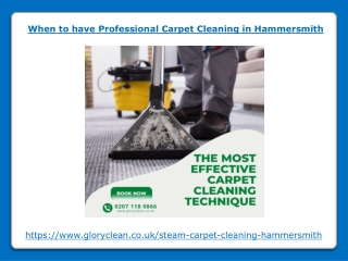 When to have Professional Carpet Cleaning in Hammersmith
