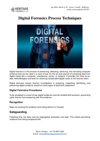 Digital Forensics Process Techniques