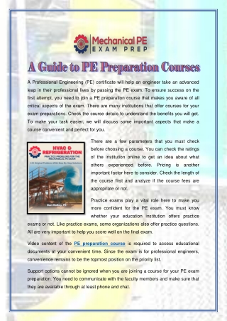 A Guide to PE Preparation Courses