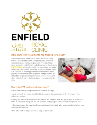 How Many PRP Treatments Are Needed for A Face