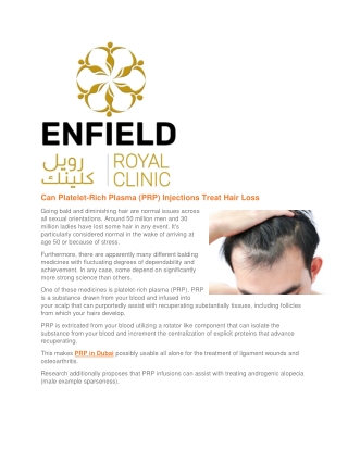 Can Platelet-Rich Plasma (PRP) Injections Treat Hair Loss