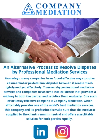 Seeking For Professional Mediation Services