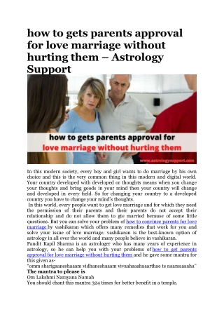 how to gets parents approval for love marriage without hurting them – Astrology Support