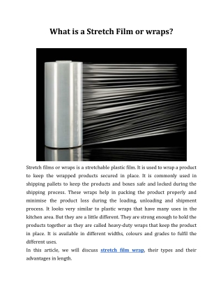 What is a Stretch Film or wraps?