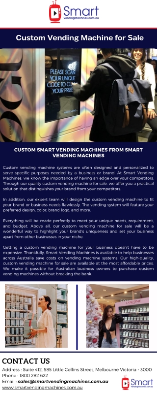 Custom Vending Machine for Sale