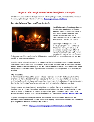 Black magic removal in California
