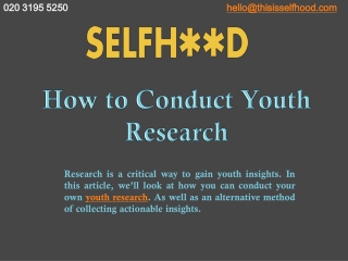How to Conduct Youth Research