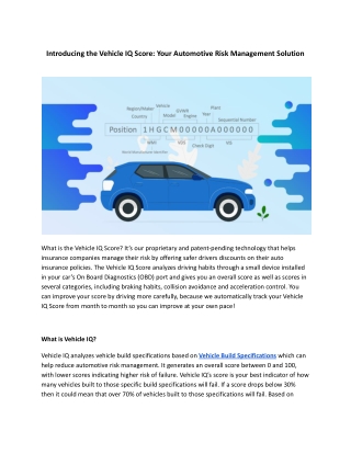 Introducing the Vehicle IQ Score_ Your Automotive Risk Management Solution