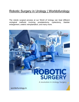 Robotic Surgery in Urology | Worldofurology