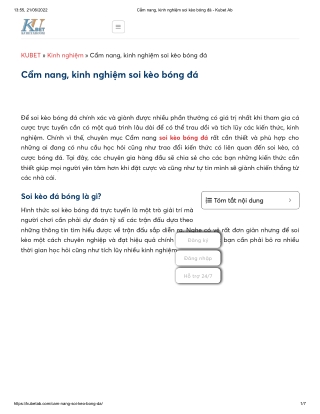 Cẩm nang, kinh nghiệm soi kèo bóng đá - Kubet Ab