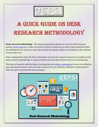 A Quick Guide On Desk Research Methodology