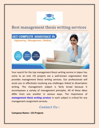 Best management thesis writing services