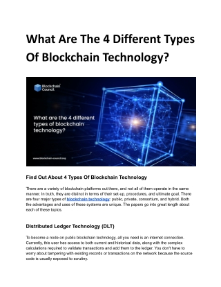 What Are The 4 Different Types Of Blockchain Technology