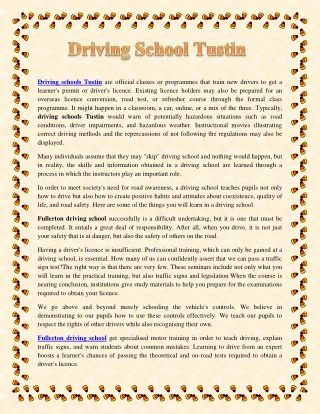 Driving School Tustin