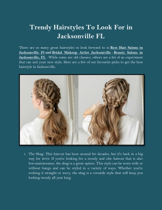 Trendy Hairstyles To Look For in Jacksonville FL