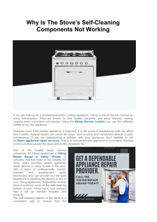 Why Is The Stove’s Self-Cleaning Components Not Working