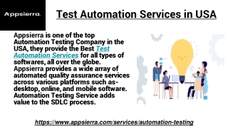 Test Automation Services in USA
