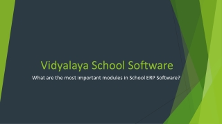 What are the most important modules in School ERP Software