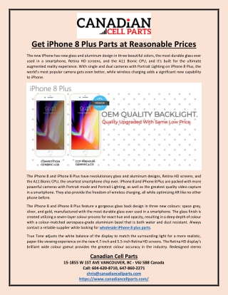 Get iPhone 8 Plus Parts at Reasonable Prices