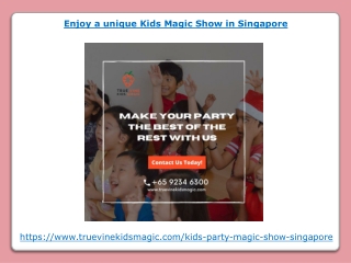 Enjoy a unique Kids Magic Show in Singapore