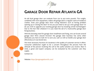 Garage Door Repair Atlanta GA
