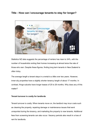 How can I encourage tenants to stay for longer