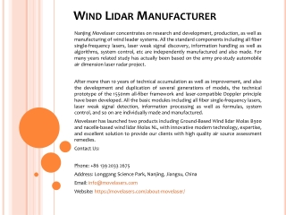 Wind Lidar Manufacturer