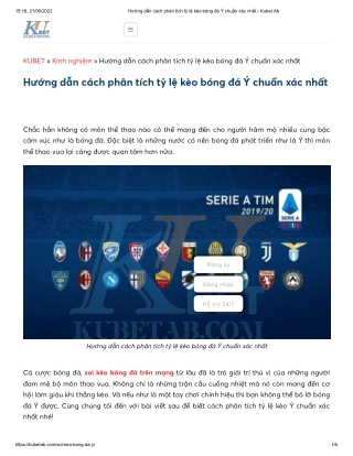 Hướng dẫn cách phân tích tỷ lệ kèo bóng đá Ý chuẩn xác nhất - Kubet Ab