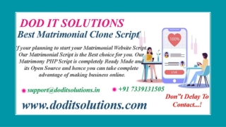 Online Best Matrimonial Clone script - DOD IT SOLUTIONS