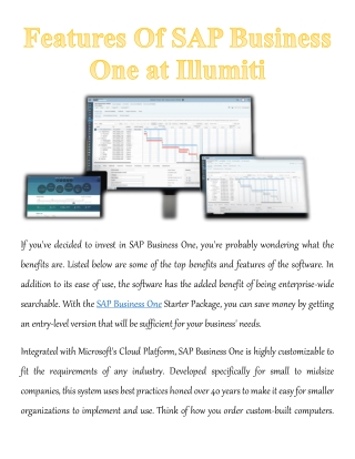 Features Of SAP Business One at Illumiti