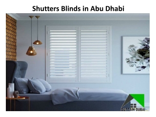 Shutters Blinds In Dubai