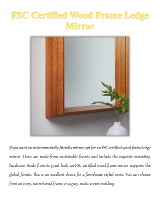 FSC Certified Wood Frame Ledge Mirror