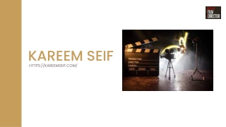 Top Filmmaker Qatar – Kareem Seif