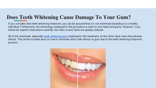 Does Teeth Whitening Cause Damage To Your Gum