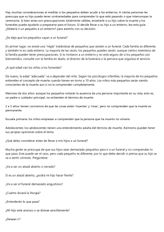 Consejos de planificación de un entierro para asistirlo a tomar decisiones intel