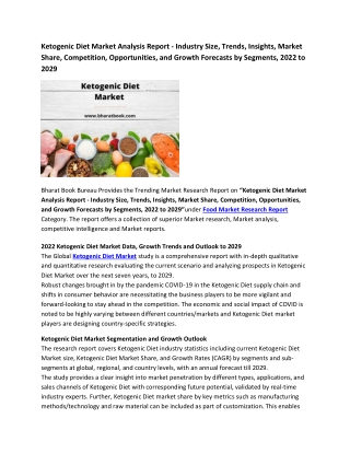 Global Ketogenic Diet Market Research Report 2022-2029
