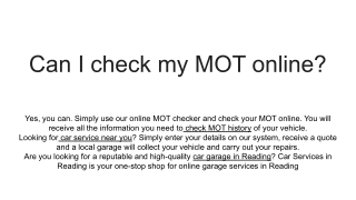 Can I check my MOT online_
