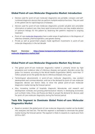 Point-of-care Molecular Diagnostics Market